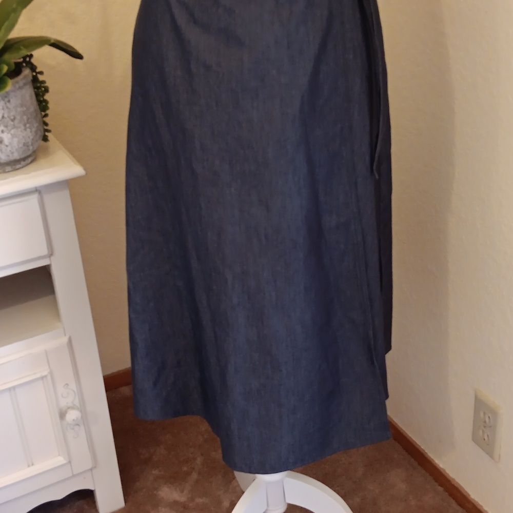 London Times Denim Blue Wrap Dress Coastal Cowgirl - Picture 3 of 10